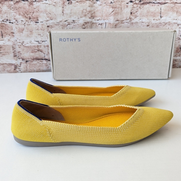 Rothy's Sunshine Yellow 'The Point' women's flats shoes - Picture 6 of 16